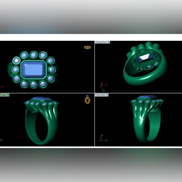 Brent Neale look-alike Flush Mount East-West Gold Plated Ring - Picture 13 of 16